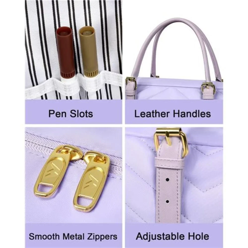 Women's Slim Computer Bag Laptop Briefcase Water Resistant Laptop, Purple, 15.6